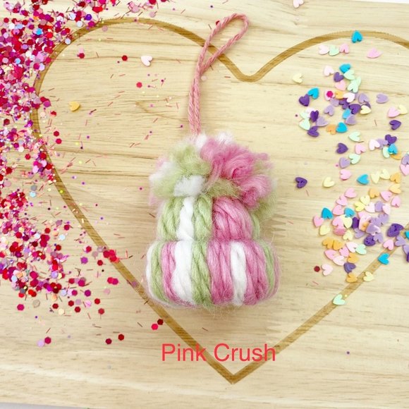 Valentine's Day Handmade Winter Mini Knit Hat Charm Gift Wrap Hanging Charm Gift - Picture 2 of 4